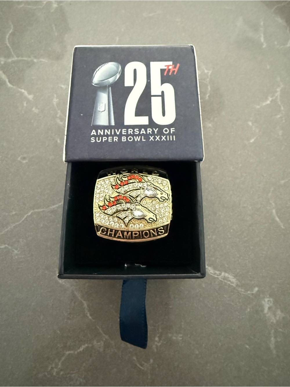 25th Anniversary Champions Ring - Gold Tone with Red & White Accents
